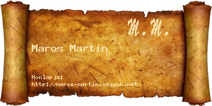 Maros Martin névjegykártya