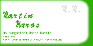 martin maros business card